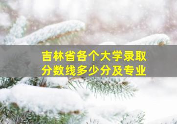 吉林省各个大学录取分数线多少分及专业