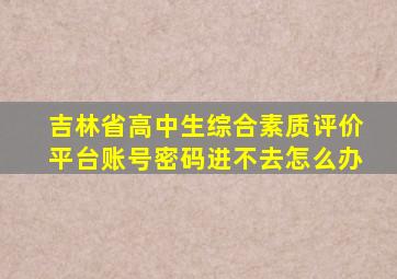 吉林省高中生综合素质评价平台账号密码进不去怎么办