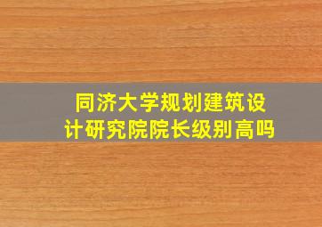 同济大学规划建筑设计研究院院长级别高吗