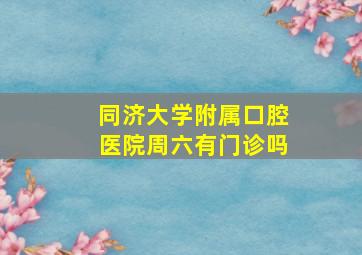 同济大学附属口腔医院周六有门诊吗