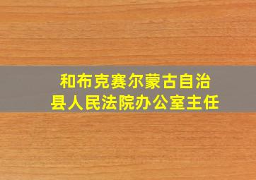 和布克赛尔蒙古自治县人民法院办公室主任