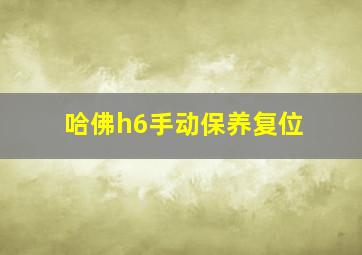 哈佛h6手动保养复位