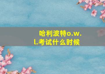 哈利波特o.w.l.考试什么时候