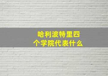 哈利波特里四个学院代表什么