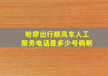 哈啰出行顺风车人工服务电话是多少号码啊