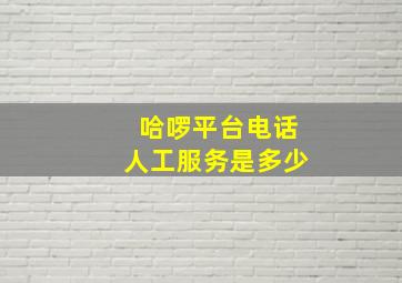 哈啰平台电话人工服务是多少