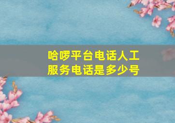 哈啰平台电话人工服务电话是多少号