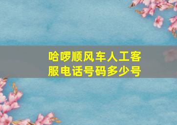 哈啰顺风车人工客服电话号码多少号