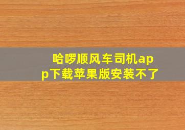 哈啰顺风车司机app下载苹果版安装不了