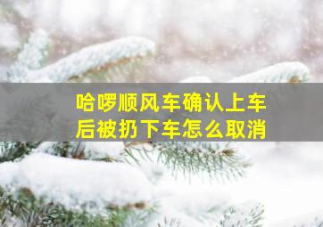 哈啰顺风车确认上车后被扔下车怎么取消