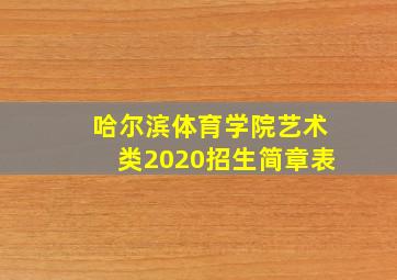 哈尔滨体育学院艺术类2020招生简章表