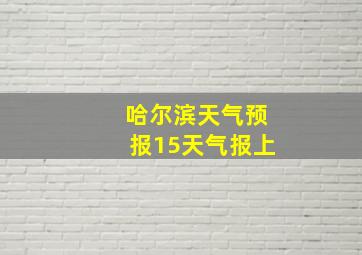 哈尔滨天气预报15天气报上