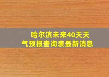 哈尔滨未来40天天气预报查询表最新消息