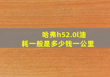 哈弗h52.0l油耗一般是多少钱一公里