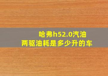 哈弗h52.0汽油两驱油耗是多少升的车