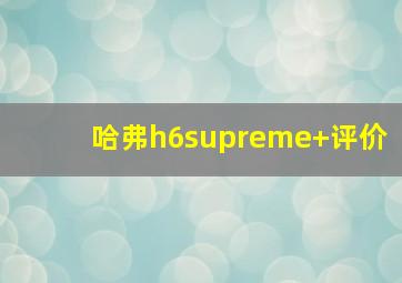 哈弗h6supreme+评价