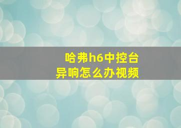 哈弗h6中控台异响怎么办视频