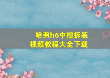 哈弗h6中控拆装视频教程大全下载