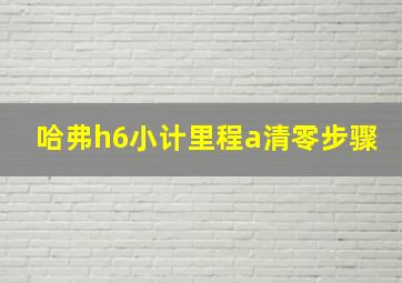 哈弗h6小计里程a清零步骤