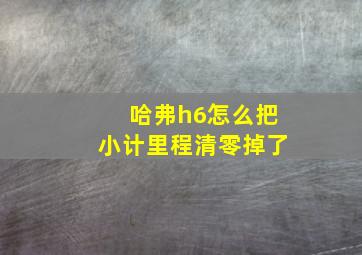 哈弗h6怎么把小计里程清零掉了