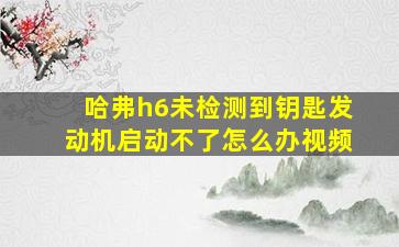 哈弗h6未检测到钥匙发动机启动不了怎么办视频