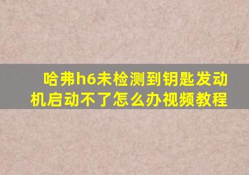 哈弗h6未检测到钥匙发动机启动不了怎么办视频教程