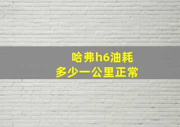 哈弗h6油耗多少一公里正常