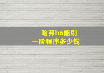 哈弗h6能刷一阶程序多少钱