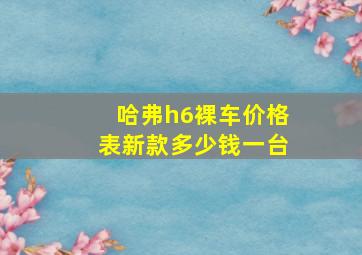 哈弗h6裸车价格表新款多少钱一台