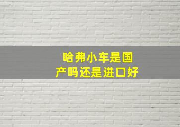 哈弗小车是国产吗还是进口好