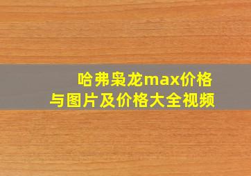 哈弗枭龙max价格与图片及价格大全视频