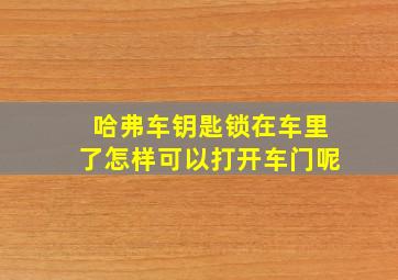 哈弗车钥匙锁在车里了怎样可以打开车门呢