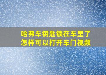 哈弗车钥匙锁在车里了怎样可以打开车门视频