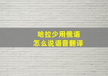 哈拉少用俄语怎么说语音翻译