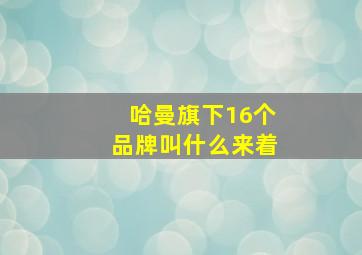 哈曼旗下16个品牌叫什么来着