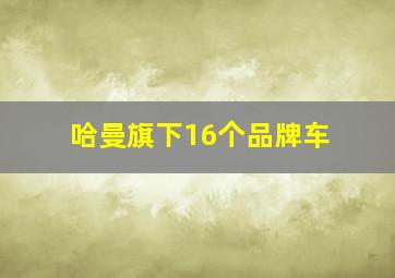 哈曼旗下16个品牌车