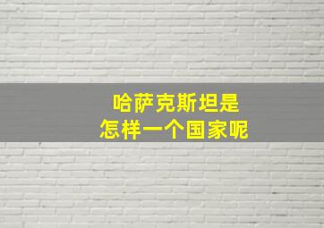 哈萨克斯坦是怎样一个国家呢