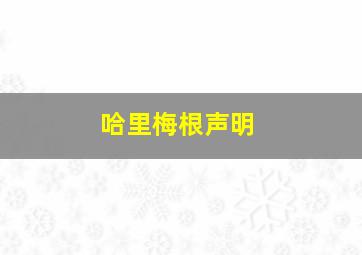 哈里梅根声明