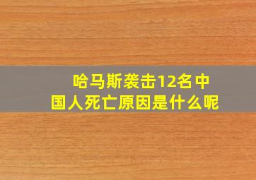 哈马斯袭击12名中国人死亡原因是什么呢