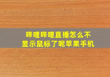 哔哩哔哩直播怎么不显示鼠标了呢苹果手机