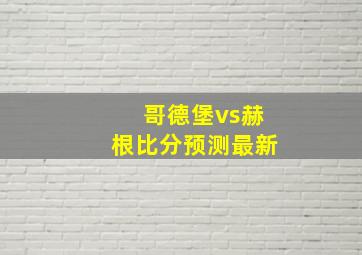 哥德堡vs赫根比分预测最新