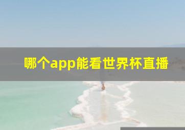 哪个app能看世界杯直播