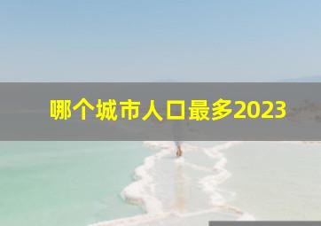 哪个城市人口最多2023