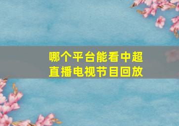 哪个平台能看中超直播电视节目回放