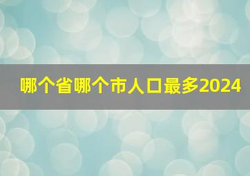 哪个省哪个市人口最多2024