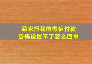 商家扫我的微信付款密码设置不了怎么回事