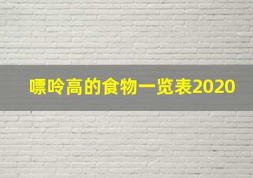 嘌呤高的食物一览表2020