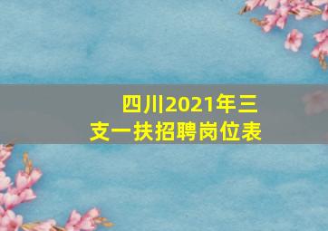 四川2021年三支一扶招聘岗位表