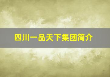 四川一品天下集团简介