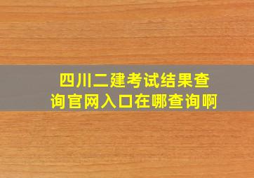 四川二建考试结果查询官网入口在哪查询啊